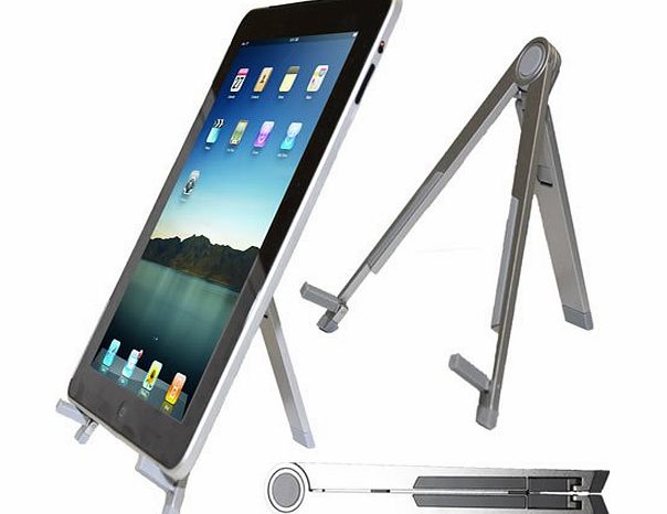 Jazooli Portable Lightweight Universal Foldable Desk Stand For iPad, iPad 2, iPad 3 Notebooks, Laptops, Netbooks amp; Tablet PCs - Silver