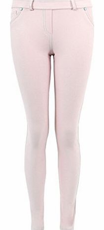 Womens Pale Pink Jean Legging Ladies (12 - Pink)