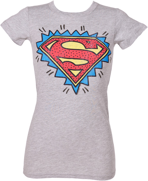 Ladies Arty Superman Logo Marl T-Shirt from Junk