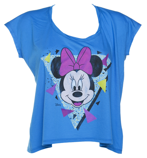 Junk Food Ladies Blue Cropped Retro 90s Minnie Mouse