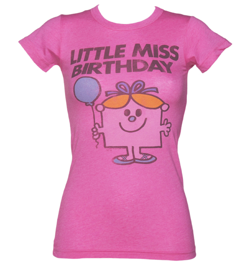 Junk Food Ladies Bright Pink Little Miss Birthday T-Shirt
