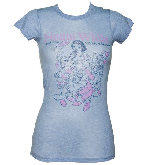 Junk Food Ladies Snow White Blue Triblend T-Shirt from