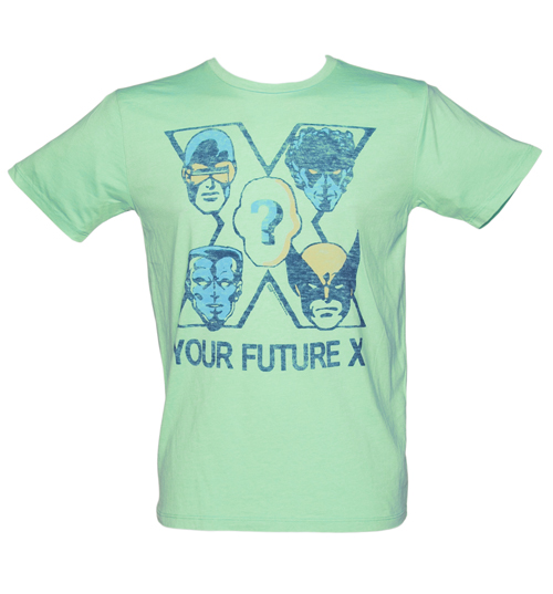 Junk Food Mens Aqua Your Future X-Men T-Shirt from