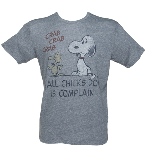 Junk Food Mens Blue Triblend Snoopy All Chicks Do Is