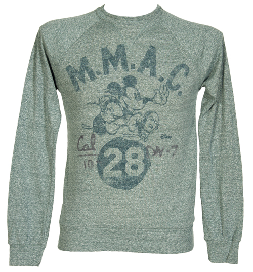 Junk Food Mens Grey Marl Mickey Mouse Pullover from