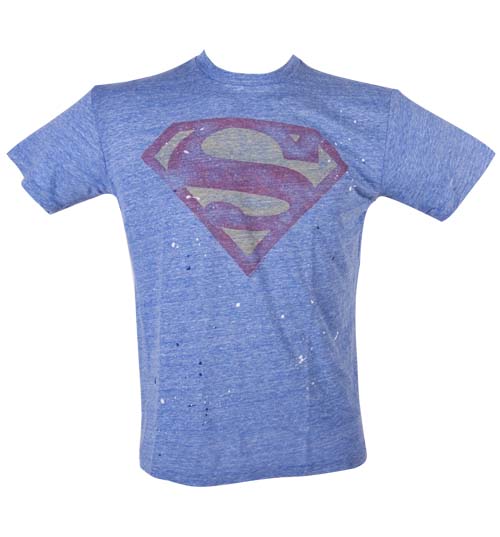 Mens Superman Splatter Triblend T-Shirt