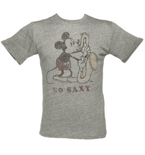 Junk Food Mens Triblend Mickey Mouse So Saxy T-Shirt