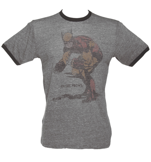 Junk Food Mens Wolverine On The Prowl Grey Triblend