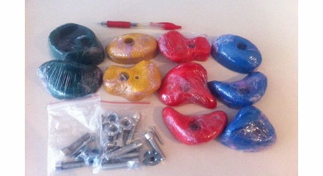 KBT Climbing Rock Holds Set Of 10 Medium Size (approx 80mm) Stones Great Value