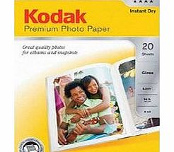 Kodak Premium Photo Inkjet Paper, Glossy, A4, 20 Sheets
