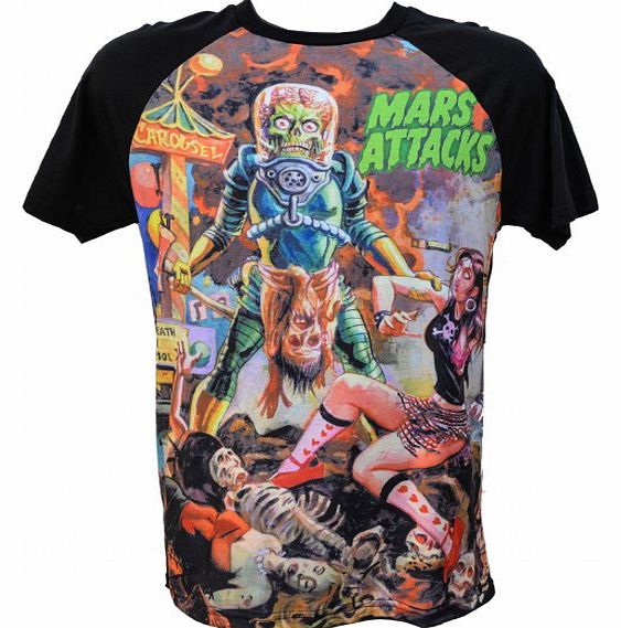 Kreepsville 666 Mars Attacks Sin City Skinner Raglan T-Shirt