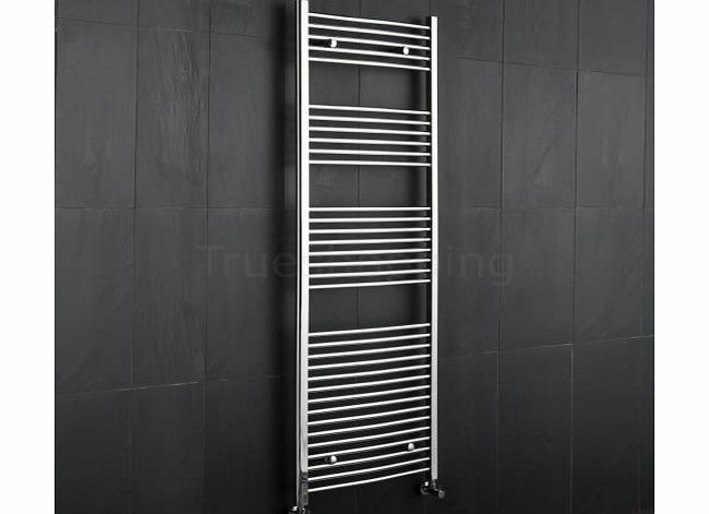 KUDOX  Premium Chrome Curved Heated Bathroom Towel Radiator Rail 1800mm x 600mm
