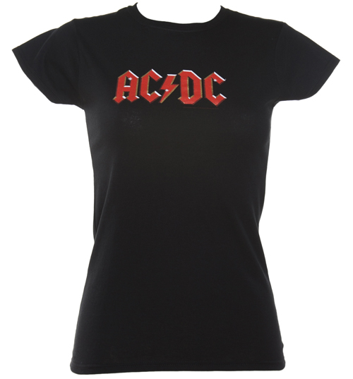 Ladies Black AC/DC Classic Logo T-Shirt