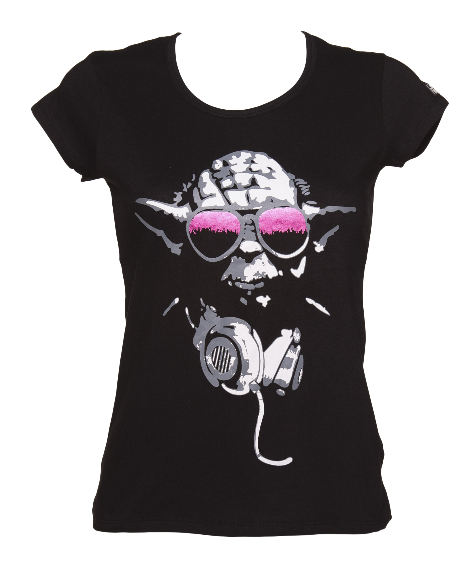 Ladies Black DJ Yoda Star Wars T-Shirt