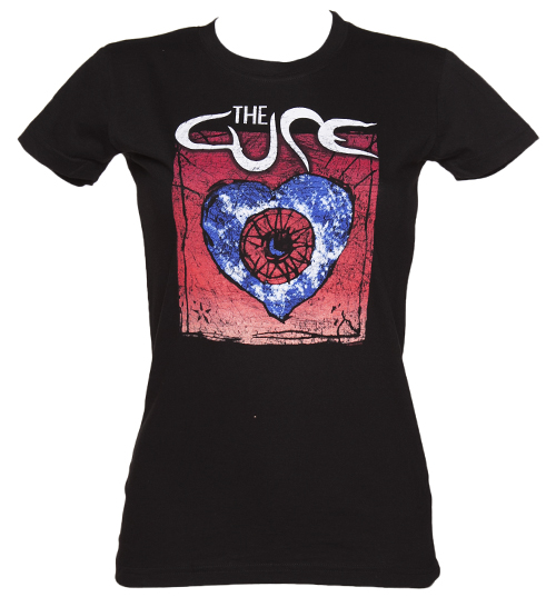 Ladies Black Heart The Cure T-Shirt
