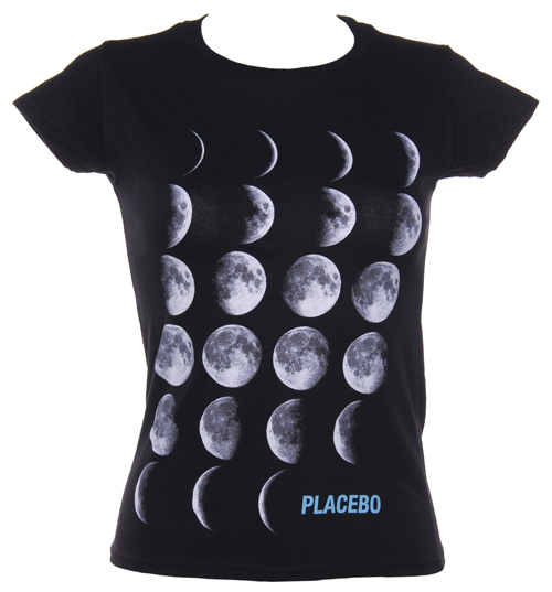 Ladies Black Placebo Moons T-Shirt
