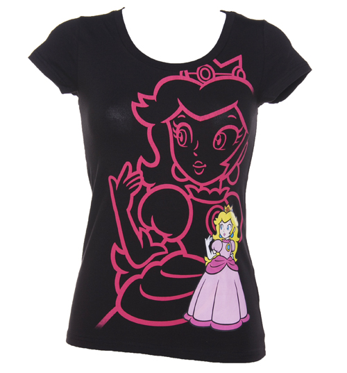 Ladies Black Princess Peach T-Shirt