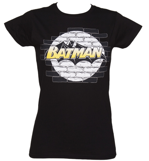 Ladies Black Spotlight Batman T-Shirt