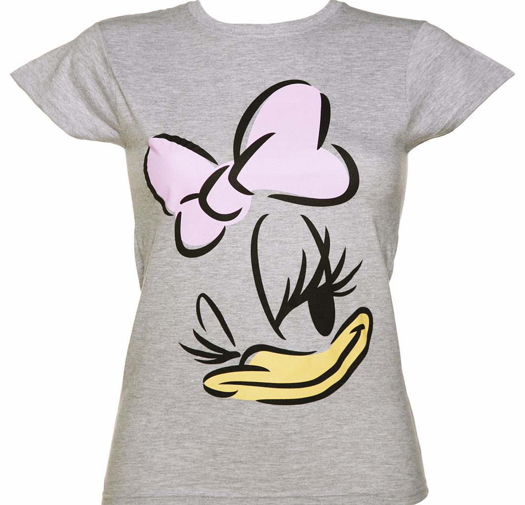 Ladies Grey Marl Daisy Duck Disney T-Shirt