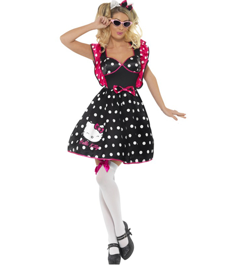 Ladies Hello Kitty Fancy Dress Costume