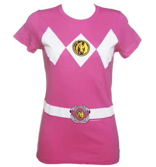 Ladies Hot Pink Power Rangers Costume T-Shirt