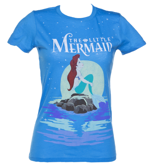 Ladies Little Mermaid On The Rocks T-Shirt