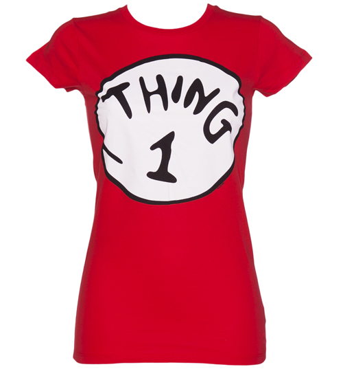 Ladies Red Thing 1 Dr Seuss T-Shirt