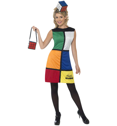 Ladies Rubiks Cube Fancy Dress With Headband