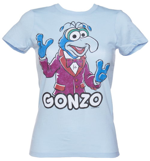 Ladies Sky Blue Muppets Gonzo T-Shirt