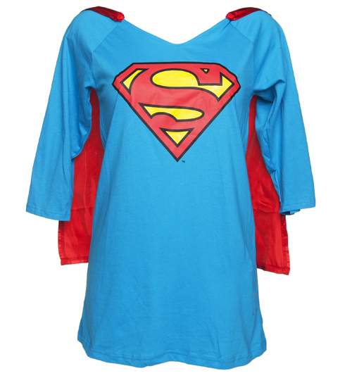Ladies Supergirl Night Dress With Cape
