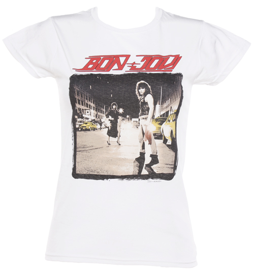 Ladies White Bon Jovi Run T-Shirt