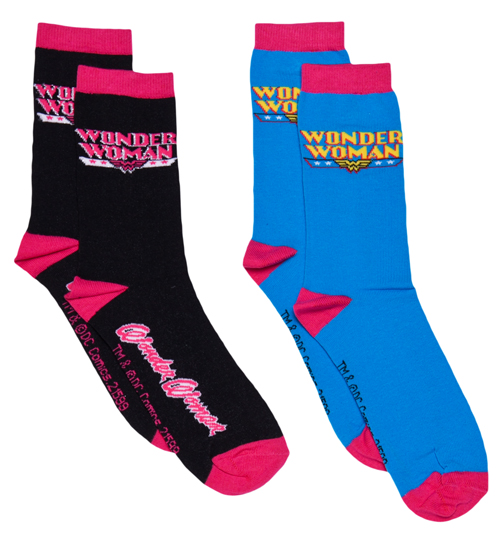 Ladies Wonder Woman 2pk Socks