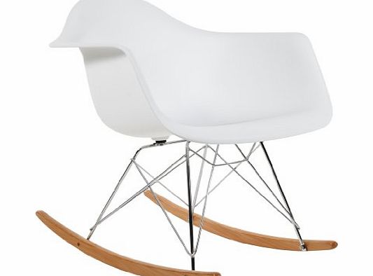Lavin Lifestyle Charles Eames RAR Plastic Rocking Chair - White