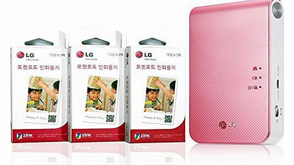 LG Electronics LG Pocket Photo 2 PD239 (Pink) Mini Portable Mobile Photo Printer   Zink Paper 90 Sheet