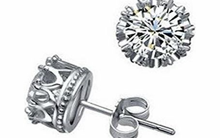 Lily Jewelry Lily Jewellery Platinum Plating Shining AAA CZ Stone Crown Shape Stud Earrings For Women