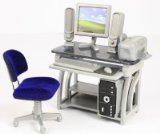 LIME MARKETING Dolls House 1/12 Scale/ Computer With Desk And Chair/ New