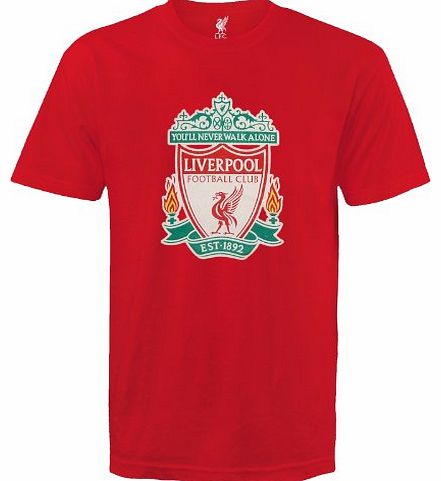 Liverpool F.C. Liverpool FC Official Football Gift Kids Crest T-Shirt Red 8-9 Years