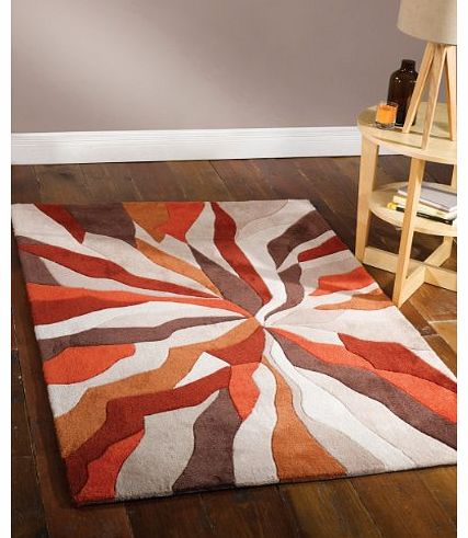 Large Quality HeavyWeight Modern Art Design Orange Brown Area Rug in 120 x 170 cm (4 x 56) Carpet