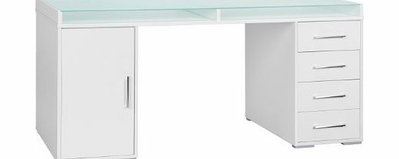 Maja 4 Drawer Computer Desk with 2 Storage Compartments Finish: White
