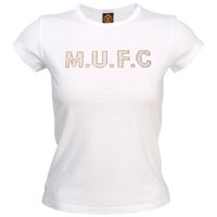 manchester United M.U.F.C T-Shirt - White - Girls.