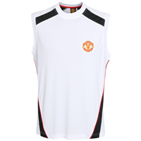 manchester United Poly Sleeveless T-Shirt - White.