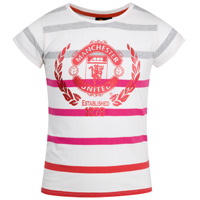 Manchester United Stripe T-Shirt - Snow White -