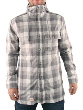 Marshall Artist Grey Hooded Lumberjack Shirt