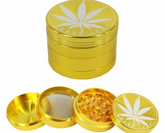 MAXTIME Gold metal 50mm 4part Magnetised Anodized Aluminium Pollinator Metal Herb Spice Grinder