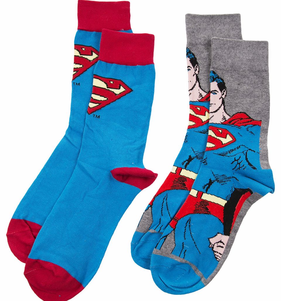 Mens 2pk DC Comics Superman Socks