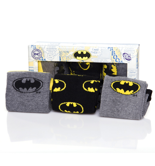 Mens 3pk Batman Assorted Socks Gift Set