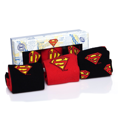 Mens 3pk Superman Socks Gift Set