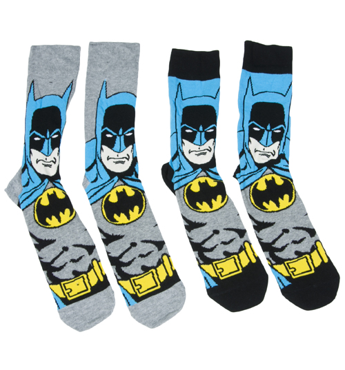 Mens Batman Figure 2pk Socks