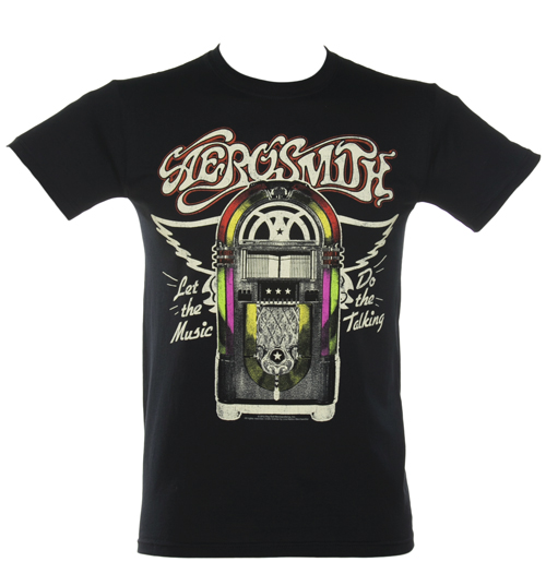 Mens Black Aerosmith Jukebox T-Shirt