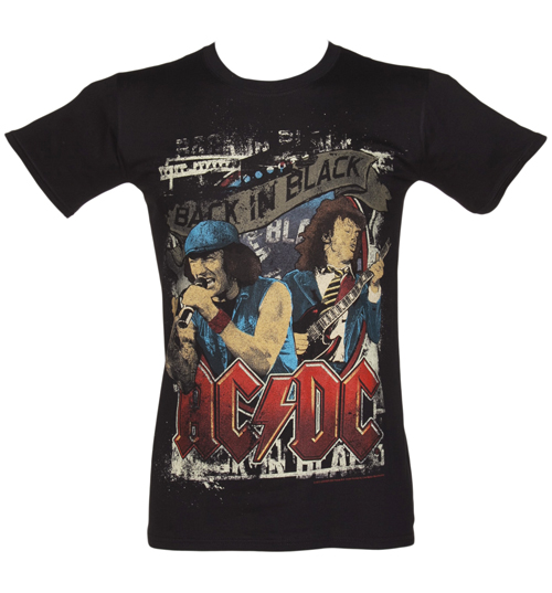 Mens Black Angus And Brian AC/DC T-Shirt